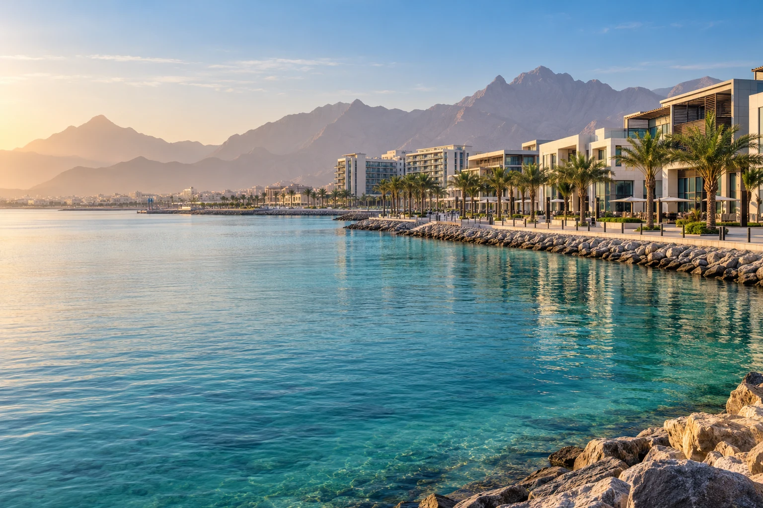 Illustrative coastal business setting inspired by Ras Al Khaimah